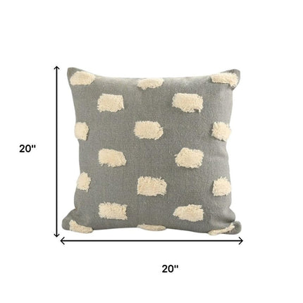 Set of Two 20" Light Gray Striped Throw Pillows HomeRoots