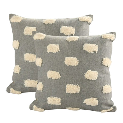 Set of Two 20" Light Gray Striped Throw Pillows HomeRoots