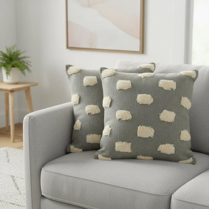 Set of Two 20" Light Gray Striped Throw Pillows HomeRoots