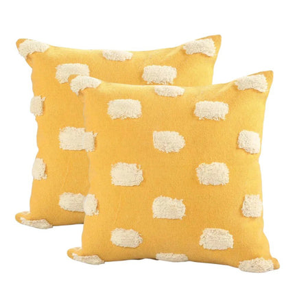 Set of Two 20" Yellow Striped Throw Pillows HomeRoots