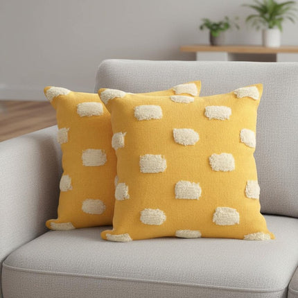 Set of Two 20" Yellow Striped Throw Pillows HomeRoots