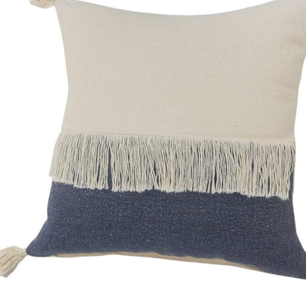 Set of Two 20" Indigo Color Block Throw Pillows HomeRoots