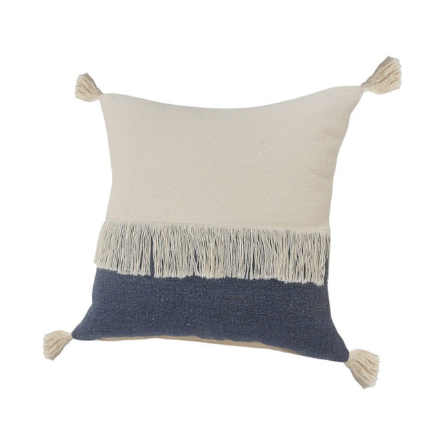 Set of Two 20" Indigo Color Block Throw Pillows HomeRoots