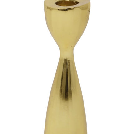 6" Gold Stainless Steel Tabletop Taper Candlestick HomeRoots