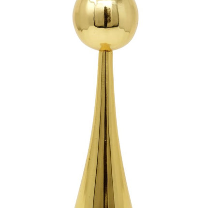 12" Gold Stainless Steel Tabletop Taper Candlestick HomeRoots