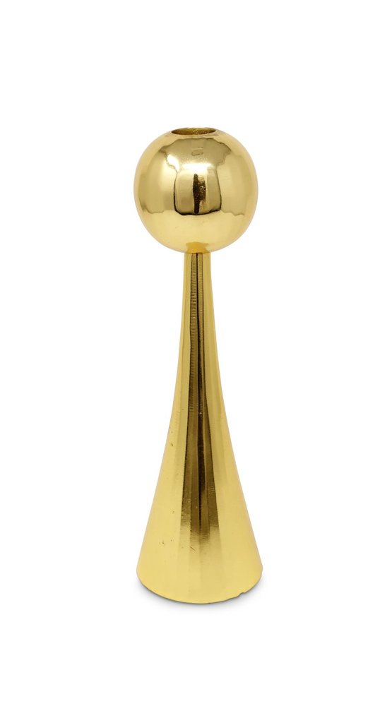 12" Gold Stainless Steel Tabletop Taper Candlestick
