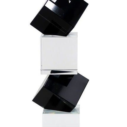 Set of Two Black And Clear Crystal Tabletop Taper Candlesticks HomeRoots