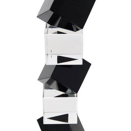 12" Black And Clear Crystal Tabletop Taper Candlestick HomeRoots