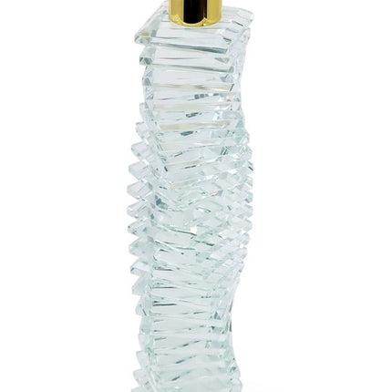 12" Clear And Gold Twisted Crystal Tabletop Taper Candlestick HomeRoots