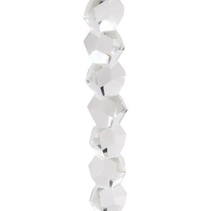 11" Clear And Silver Geo Stacks Crystal Tabletop Taper Candlestick HomeRoots