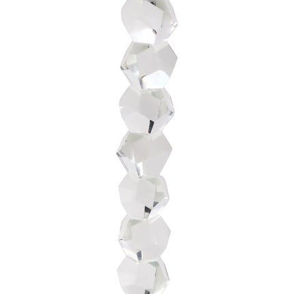 11" Clear And Silver Geo Stacks Crystal Tabletop Taper Candlestick HomeRoots