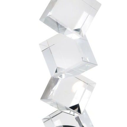 11" Silver Clear And Black Crystal Tabletop Taper Candlestick HomeRoots