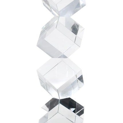 11" Silver Clear And Black Crystal Tabletop Taper Candlestick HomeRoots