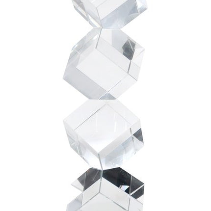 11" Silver Clear And Black Crystal Tabletop Taper Candlestick HomeRoots