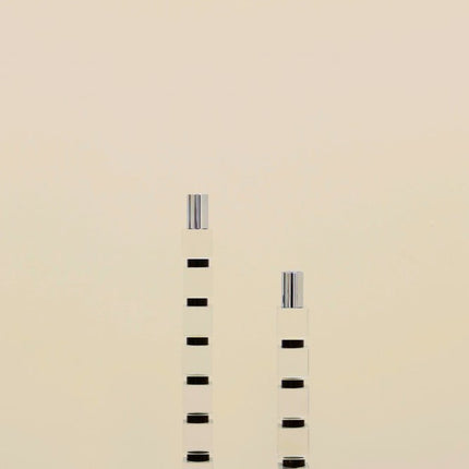 11" Silver Clear And Black Geo Crystal Tabletop Taper Candlestick HomeRoots