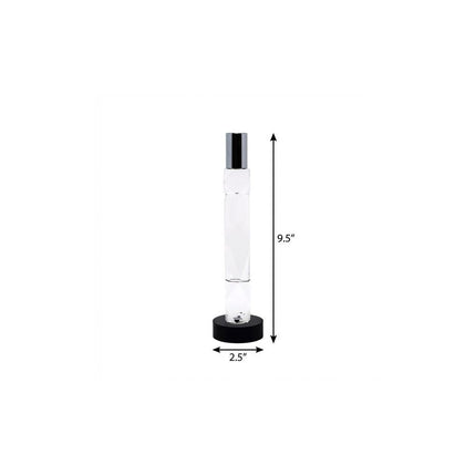 10" Silver Clear And Black Faceted Crystal Tabletop Taper Candlestick
