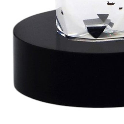 10" Silver Clear And Black Faceted Crystal Tabletop Taper Candlestick HomeRoots