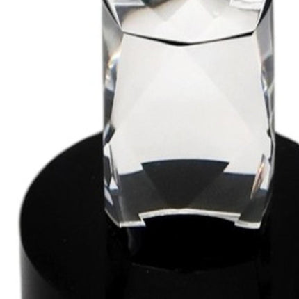 11" Silver Clear And Black Crystal Tabletop Taper Candlestick HomeRoots