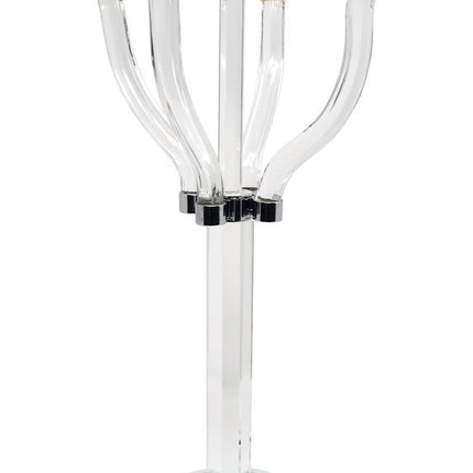 20" Clear Gold And Silver Crystal Tabletop Candelabra Candle Holder HomeRoots