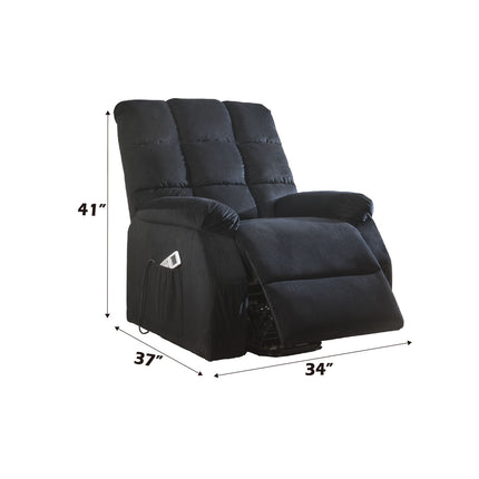 ACME 59262 Ipompea Recliner with Power Lift & Massage, Black Velvet