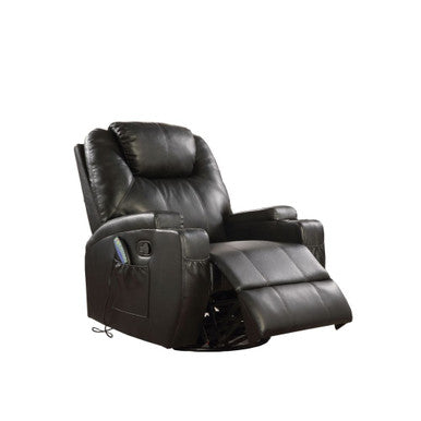 ACME 59277 Waterlily Rocker Recliner with Swivel (Motion), Black PU ACME Furniture