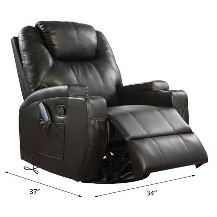 ACME 59277 Waterlily Rocker Recliner with Swivel (Motion), Black PU  6