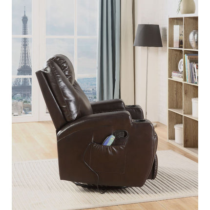 ACME 59278 Waterlily Rocker Recliner with Swivel (Motion), Brown PU  3