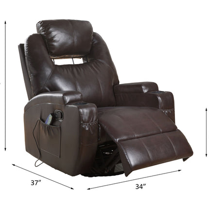 ACME 59278 Waterlily Rocker Recliner with Swivel (Motion), Brown PU  5