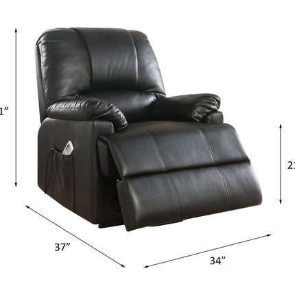 ACME 59285 Ixora Recliner with Power Lift & Massage, Black PU
