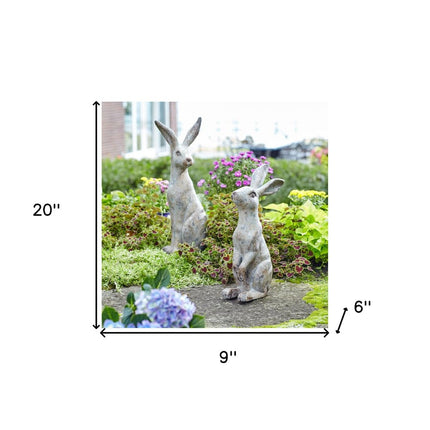 Set of Two Gray Polyresin Figurine Tabletop Sculpture HomeRoots