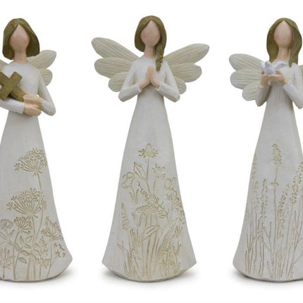 Set of Three White Polyresin Figurine Tabletop Sculpture HomeRoots