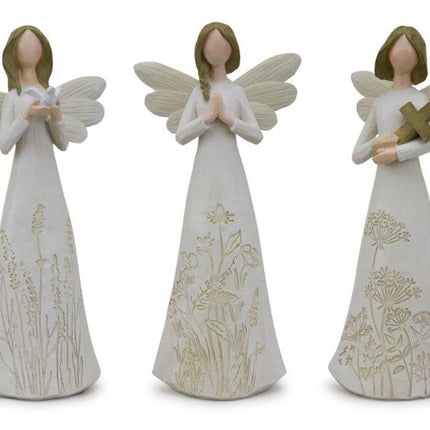 Set of Three White Polyresin Figurine Tabletop Sculpture HomeRoots