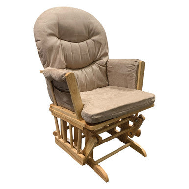 ACME 59332 Rehan 2 Piece Pack Glider Chair & Ottoman, Taupe Microfiber & Natural Oak ACME Furniture