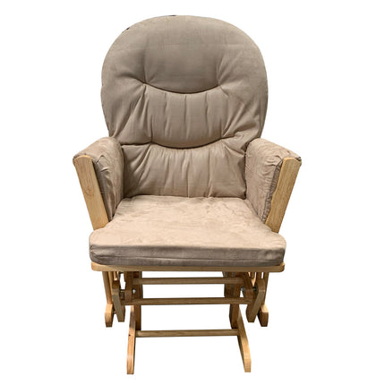 ACME 59332 Rehan 2 Piece Pack Glider Chair & Ottoman, Taupe Microfiber & Natural Oak