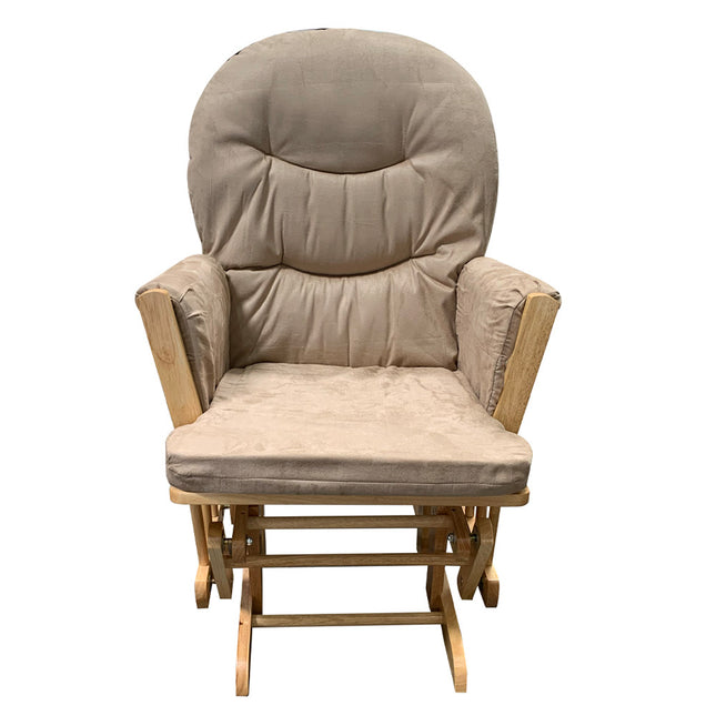 ACME 59332 Rehan 2 Piece Pack Glider Chair & Ottoman, Taupe Microfiber & Natural Oak
