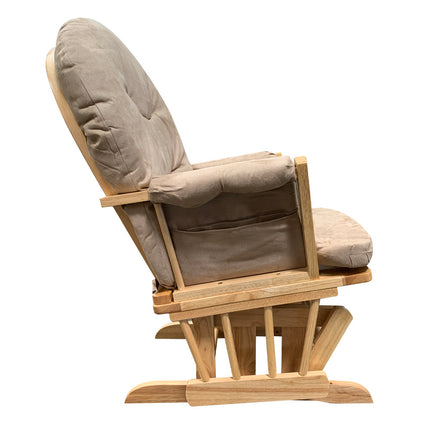 ACME 59332 Rehan 2 Piece Pack Glider Chair & Ottoman, Taupe Microfiber & Natural Oak