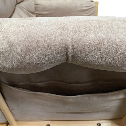 ACME 59332 Rehan 2 Piece Pack Glider Chair & Ottoman, Taupe Microfiber & Natural Oak