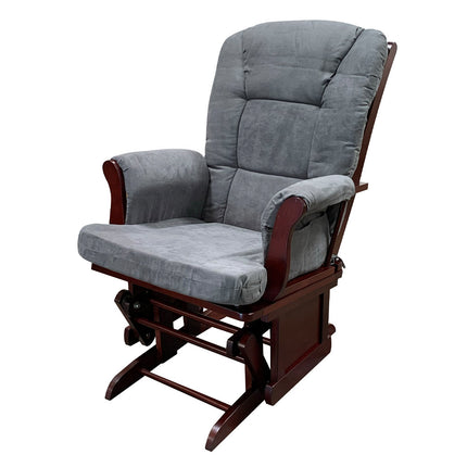 ACME 59338 Aeron 2 Piece Pack Glider Chair & Ottoman, Gray Microfiber & Cherry