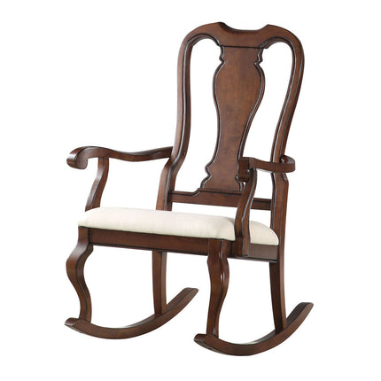 ACME 59382 Sheim Rocking Chair, Beige Fabric & Cherry