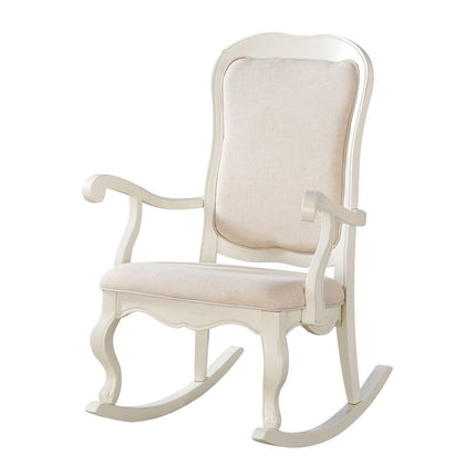 ACME 59388 Sharan Rocking Chair, Fabric & Antique White