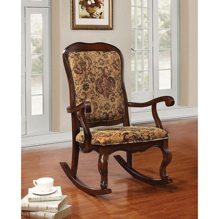 ACME 59390 Sharan Rocking Chair, Fabric & Cherry