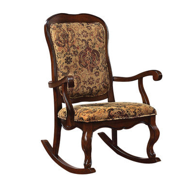 ACME 59390 Sharan Rocking Chair, Fabric & Cherry ACME Furniture
