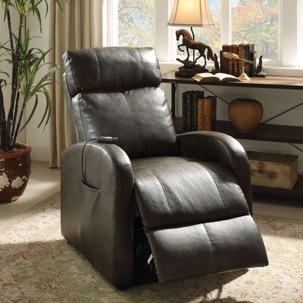 ACME 59405 Ricardo Recliner with Power Lift, Dark Gray PU
