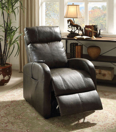 ACME 59405 Ricardo Recliner with Power Lift, Dark Gray PU ACME Furniture