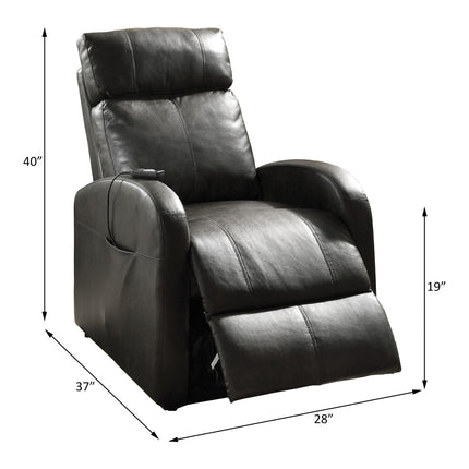 ACME 59405 Ricardo Recliner with Power Lift, Dark Gray PU