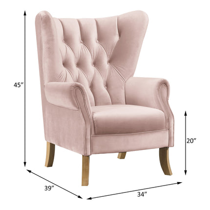 ACME 59516 Adonis Accent Chair, Blush Pink Velvet
