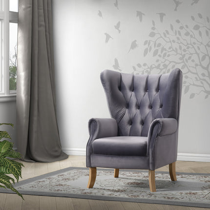 ACME 59517 Adonis Accent Chair, Gray Velvet