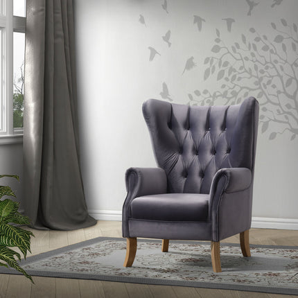 ACME 59517 Adonis Accent Chair, Gray Velvet
