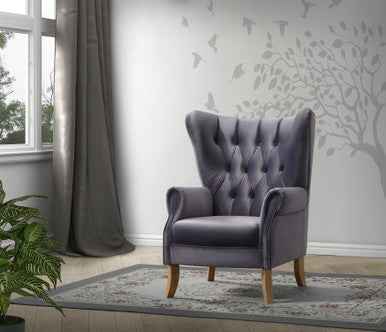ACME 59517 Adonis Accent Chair, Gray Velvet ACME Furniture