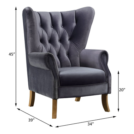 ACME 59517 Adonis Accent Chair, Gray Velvet